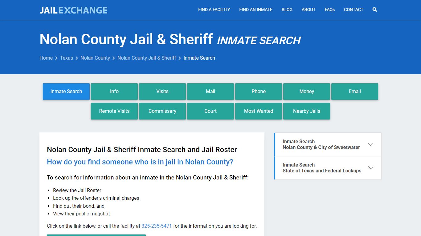 Nolan County Jail & Sheriff Inmate Search - Jail Exchange