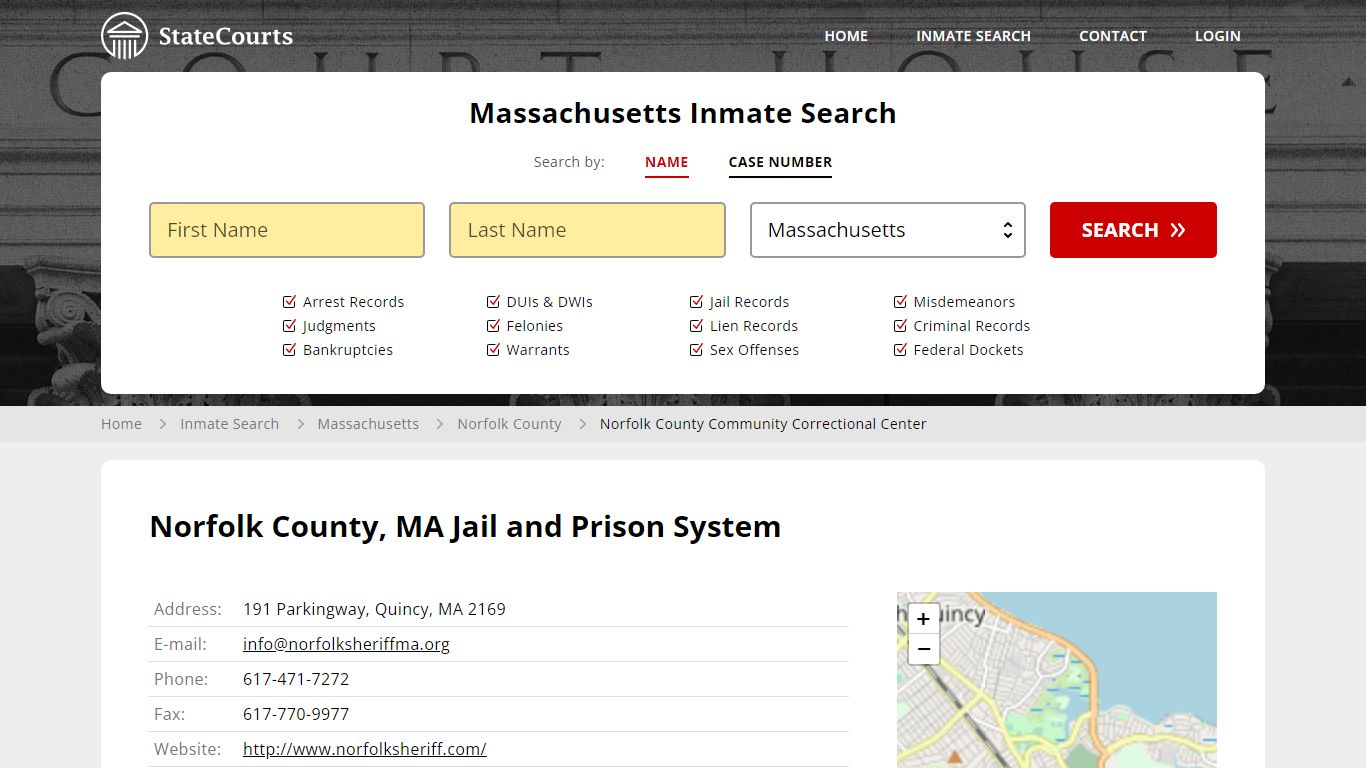 Norfolk County Community Correctional Center Inmate Records Search ...