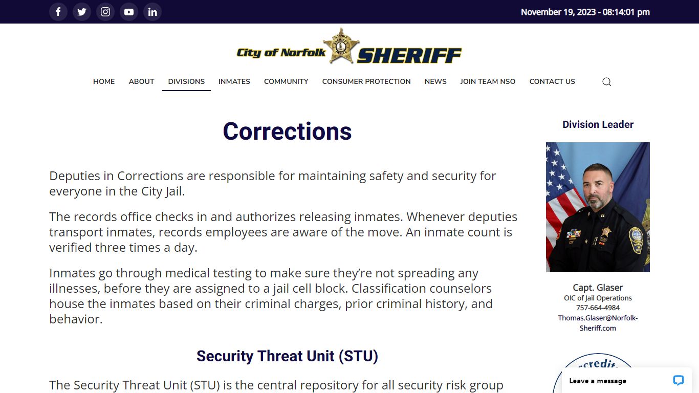 Corrections - Norfolk Sheriff