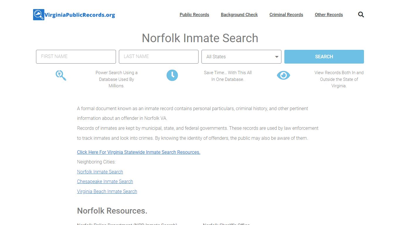 Norfolk Inmate Search - NPD Current & Past Jail Records