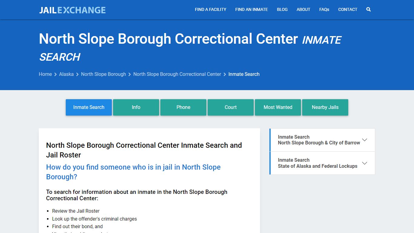 North Slope Borough Correctional Center Inmate Search - Jail Exchange