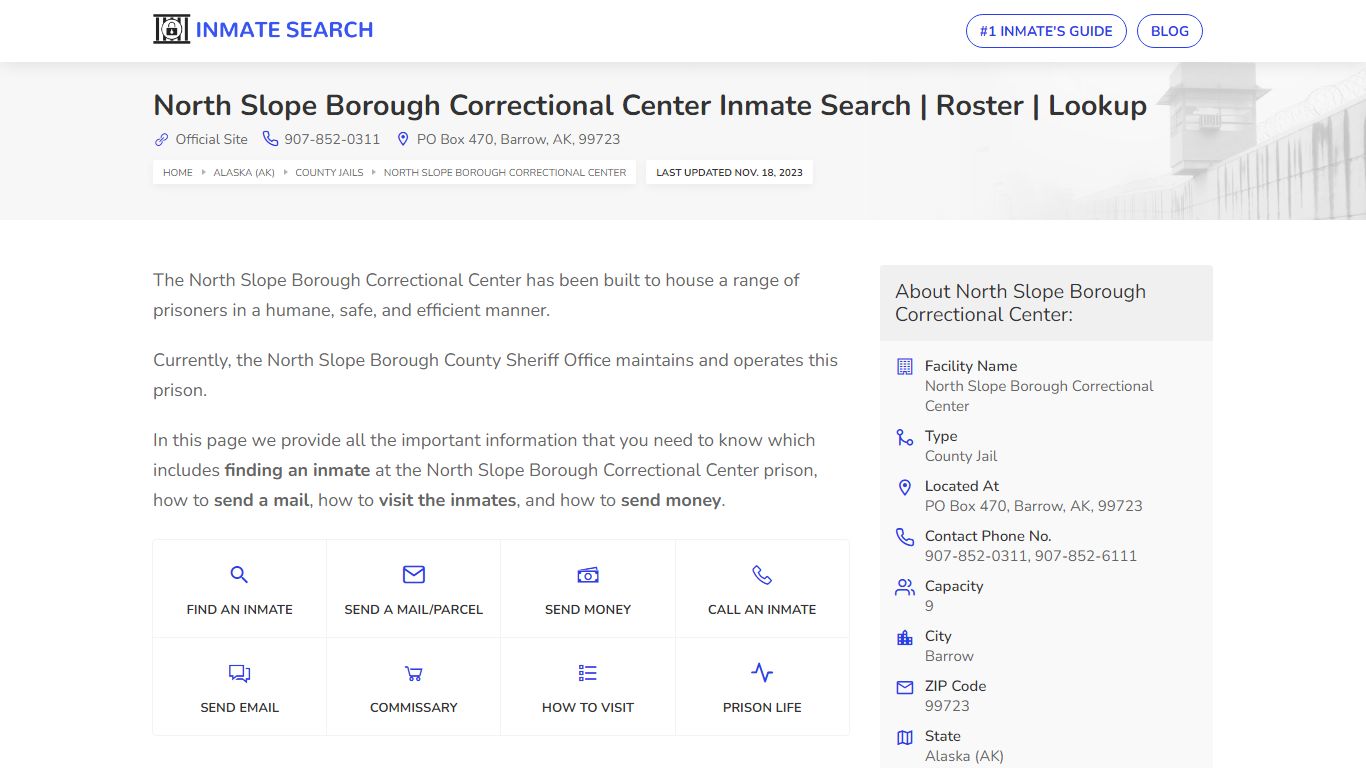 North Slope Borough Correctional Center Inmate Search | Roster | Lookup