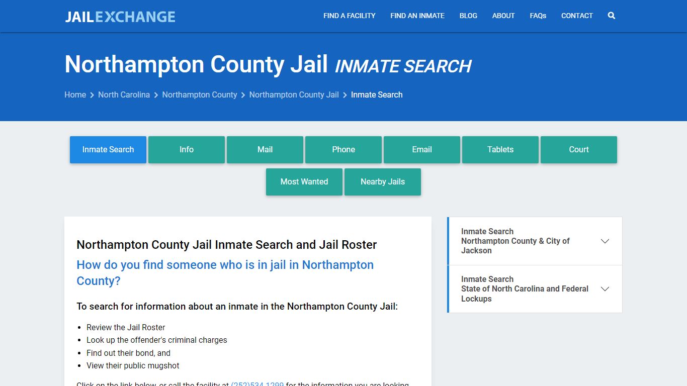 Inmate Search: Roster & Mugshots - Northampton County Jail, NC
