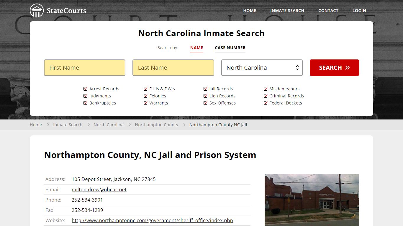 Northampton County NC Jail Inmate Records Search, North Carolina ...