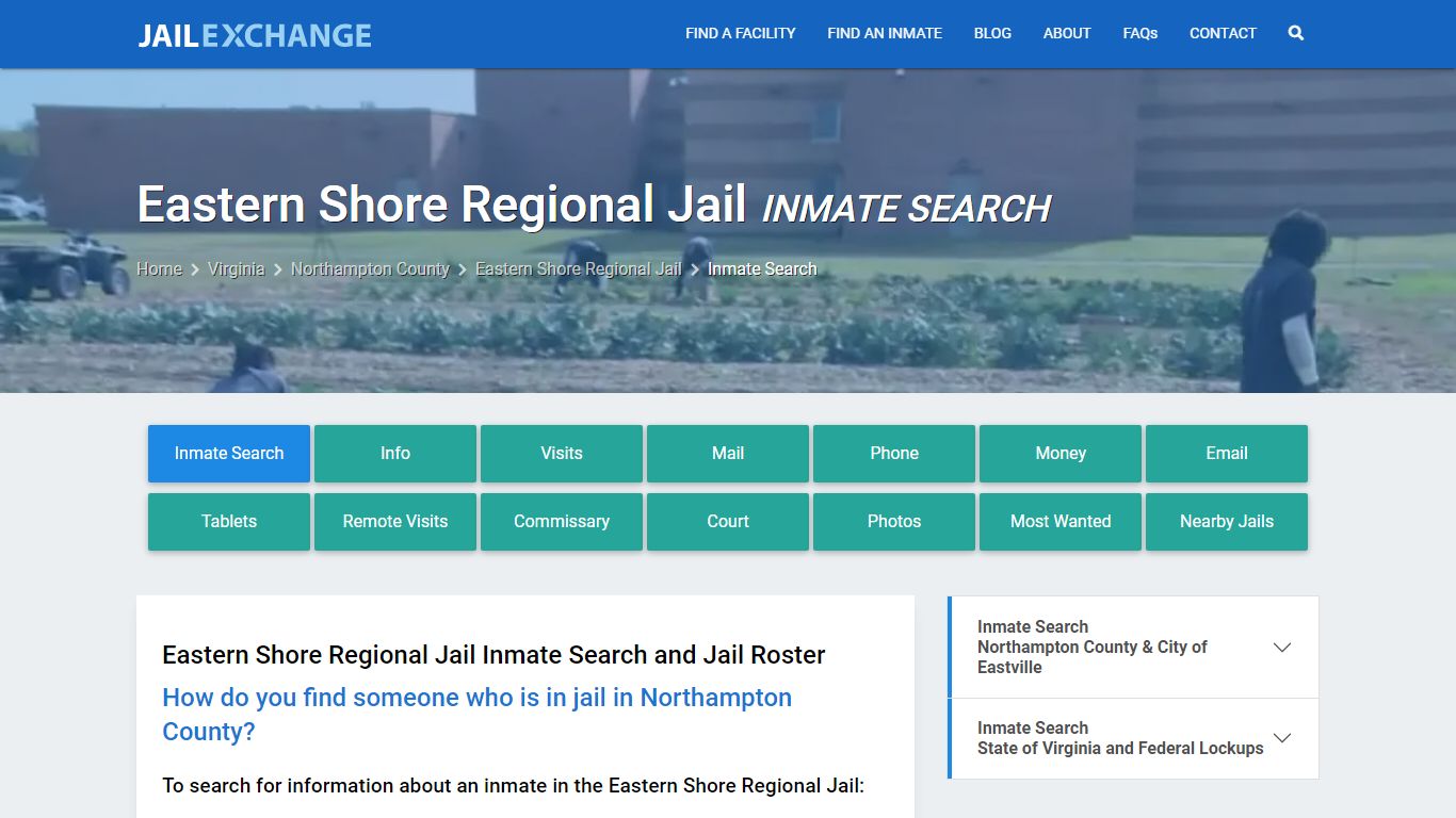 Eastern Shore Regional Jail Inmate Search - Jail Exchange