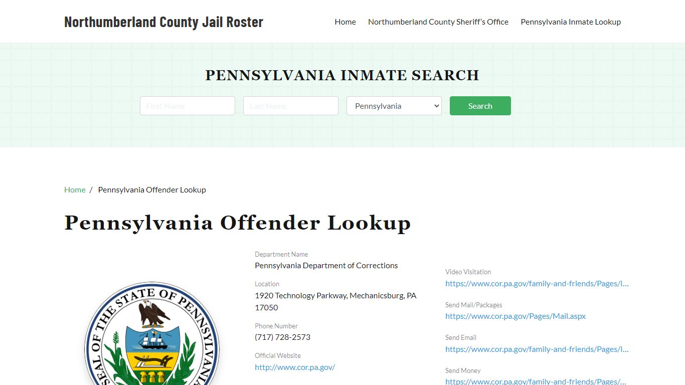 Pennsylvania Inmate Search, Jail Rosters