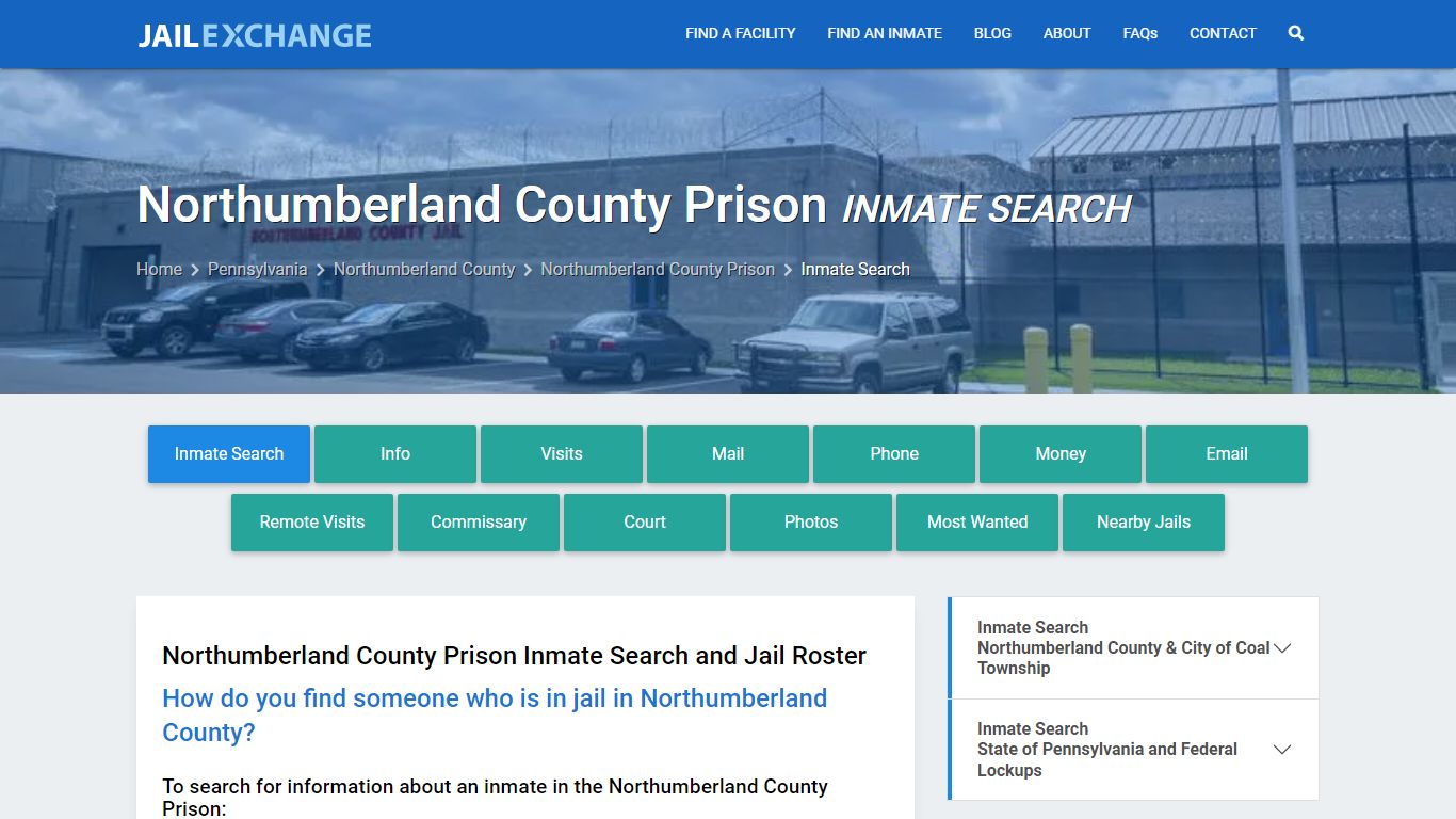 Northumberland County Prison Inmate Search - Jail Exchange