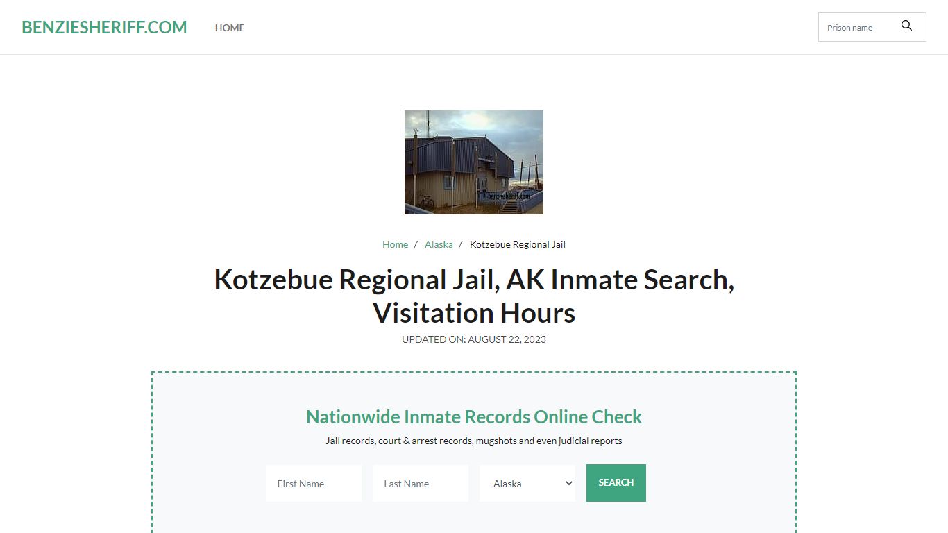 Kotzebue Regional Jail, AK Inmate Search, Visitation Hours - Benzie County