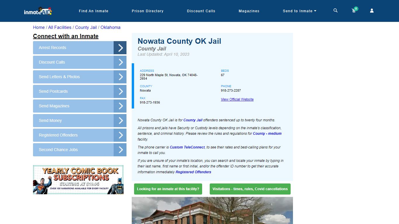 Nowata County OK Jail - Inmate Locator - Nowata, OK