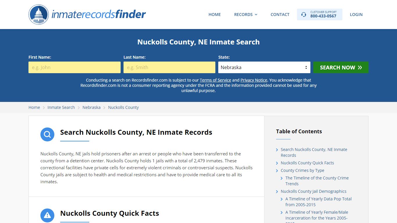 Nuckolls County, NE Inmate Lookup & Jail Records Online