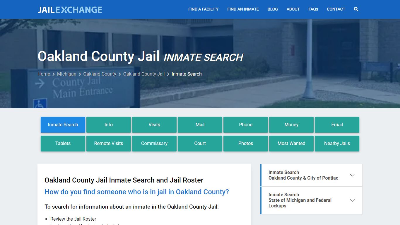 Inmate Search: Roster & Mugshots - Oakland County Jail, MI - Jail Exchange