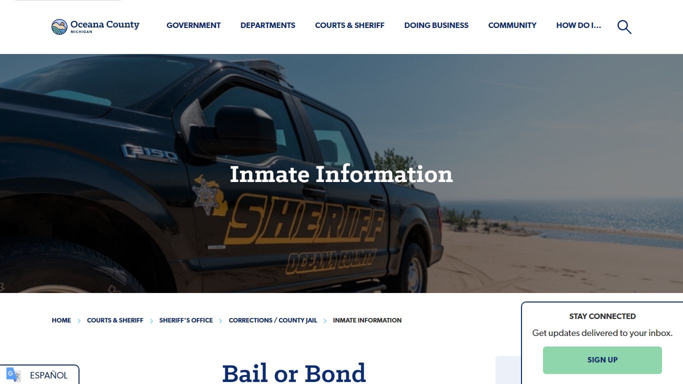Inmate Information - Oceana County Michigan