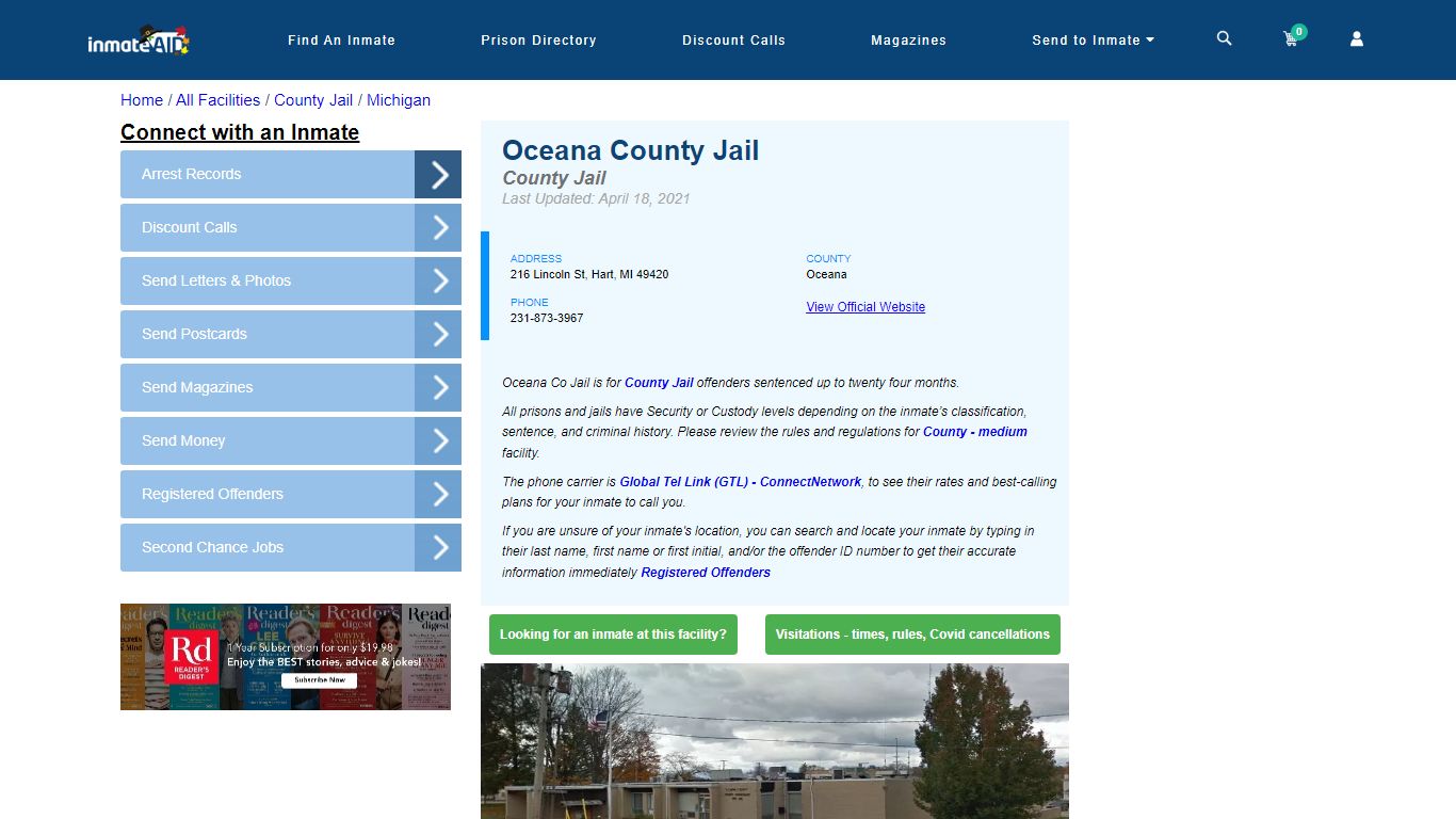 Oceana County Jail - Inmate Locator - Hart, MI