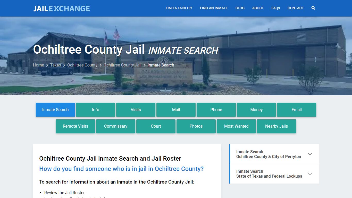 Inmate Search: Roster & Mugshots - Ochiltree County Jail, TX