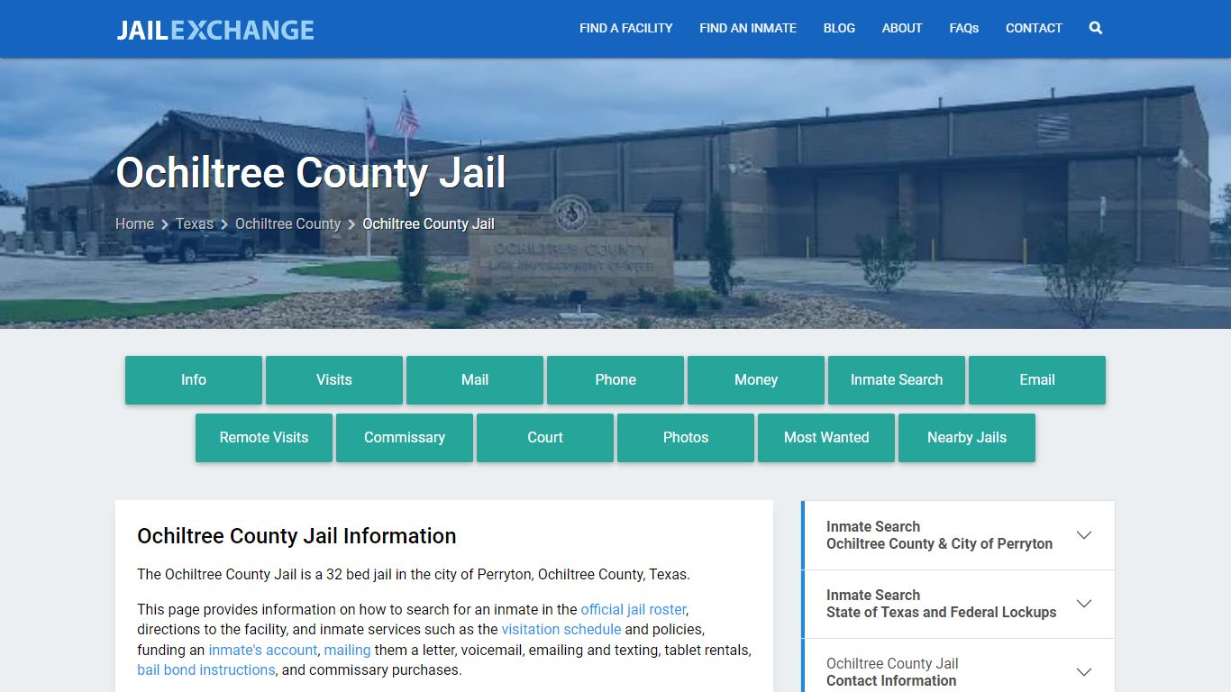 Ochiltree County Jail, TX Inmate Search, Information