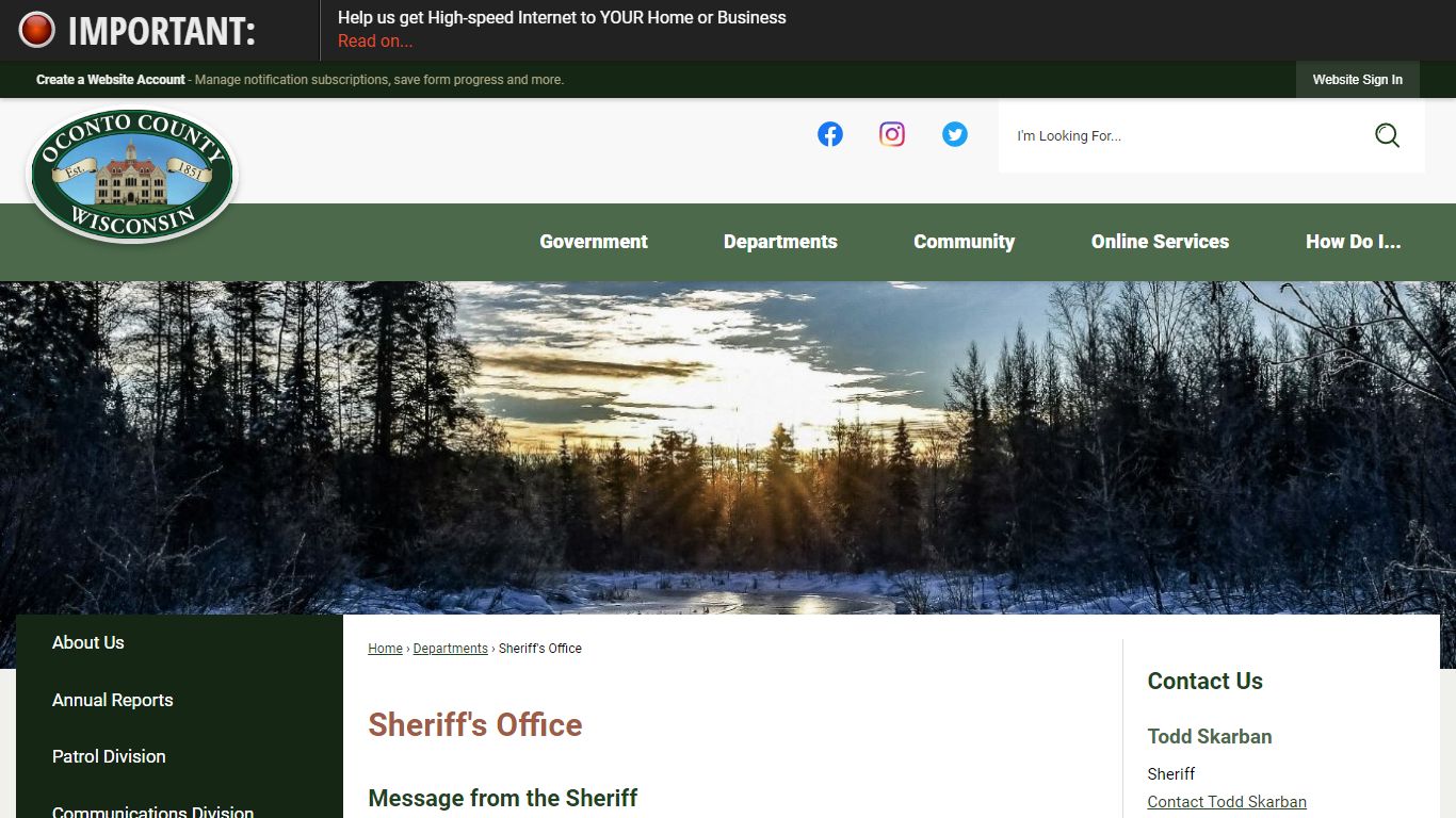 Sheriff's Office | Oconto County, WI