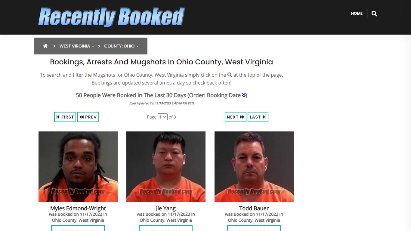 Bookings, Arrests and Mugshots in Ohio County, West Virginia