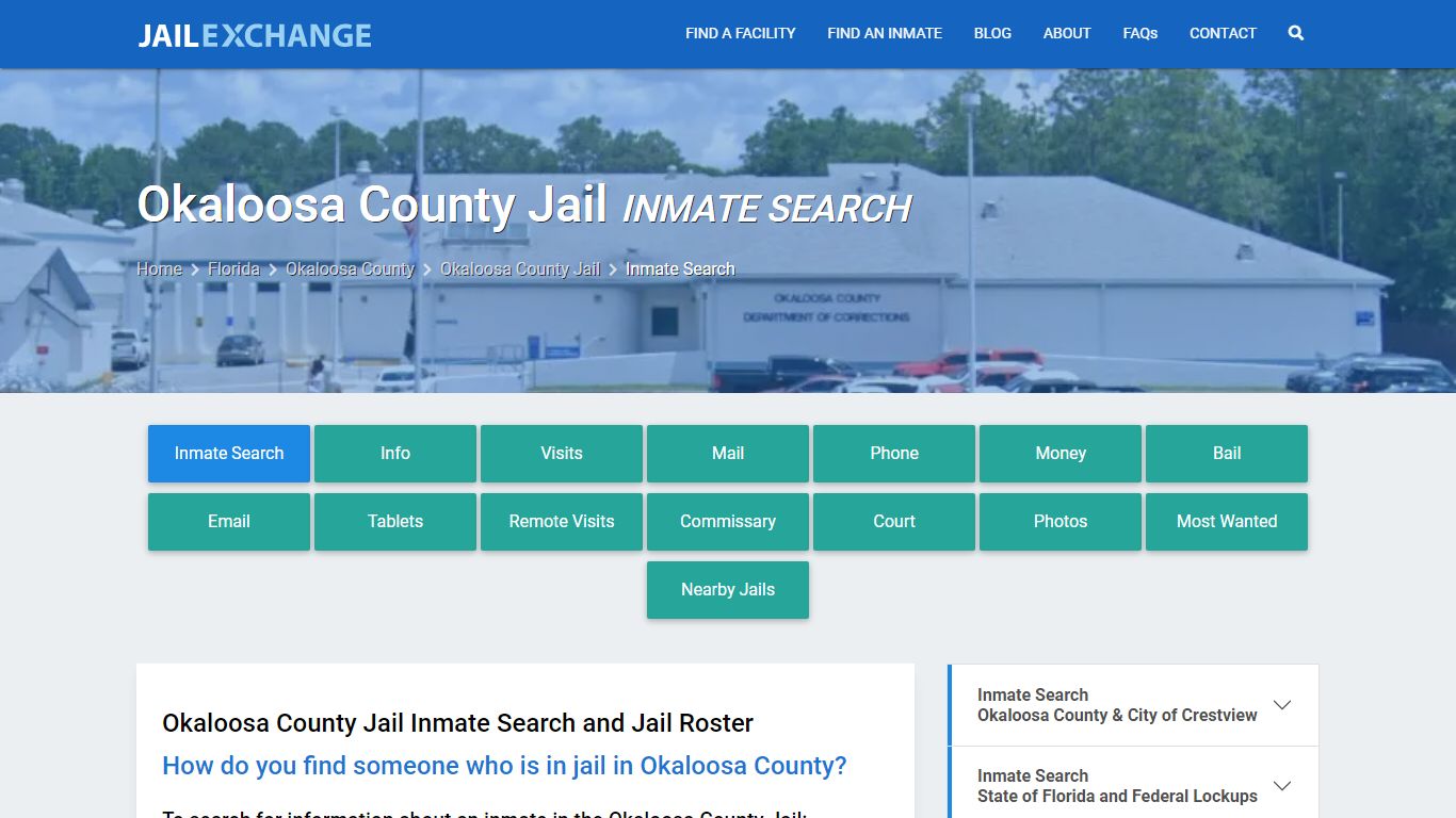 Inmate Search: Roster & Mugshots - Okaloosa County Jail, FL