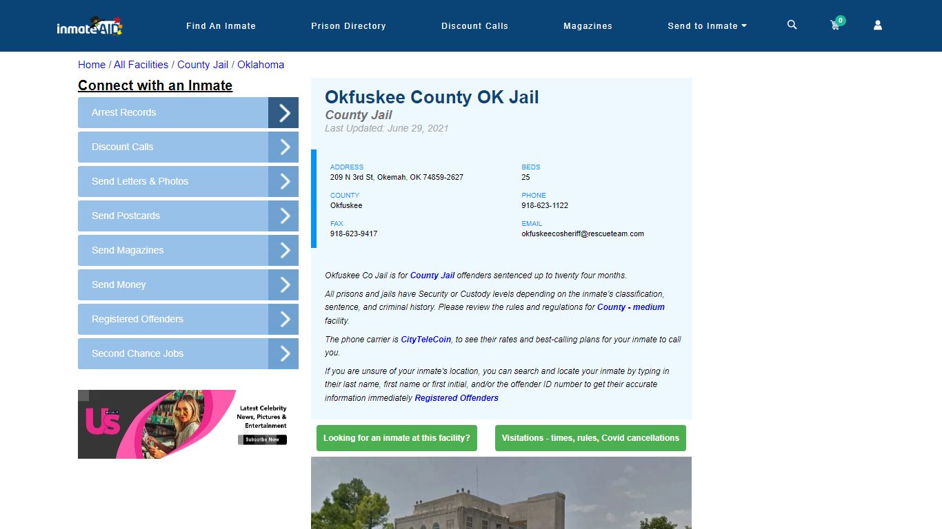 Okfuskee County OK Jail - Inmate Locator - Okemah, OK