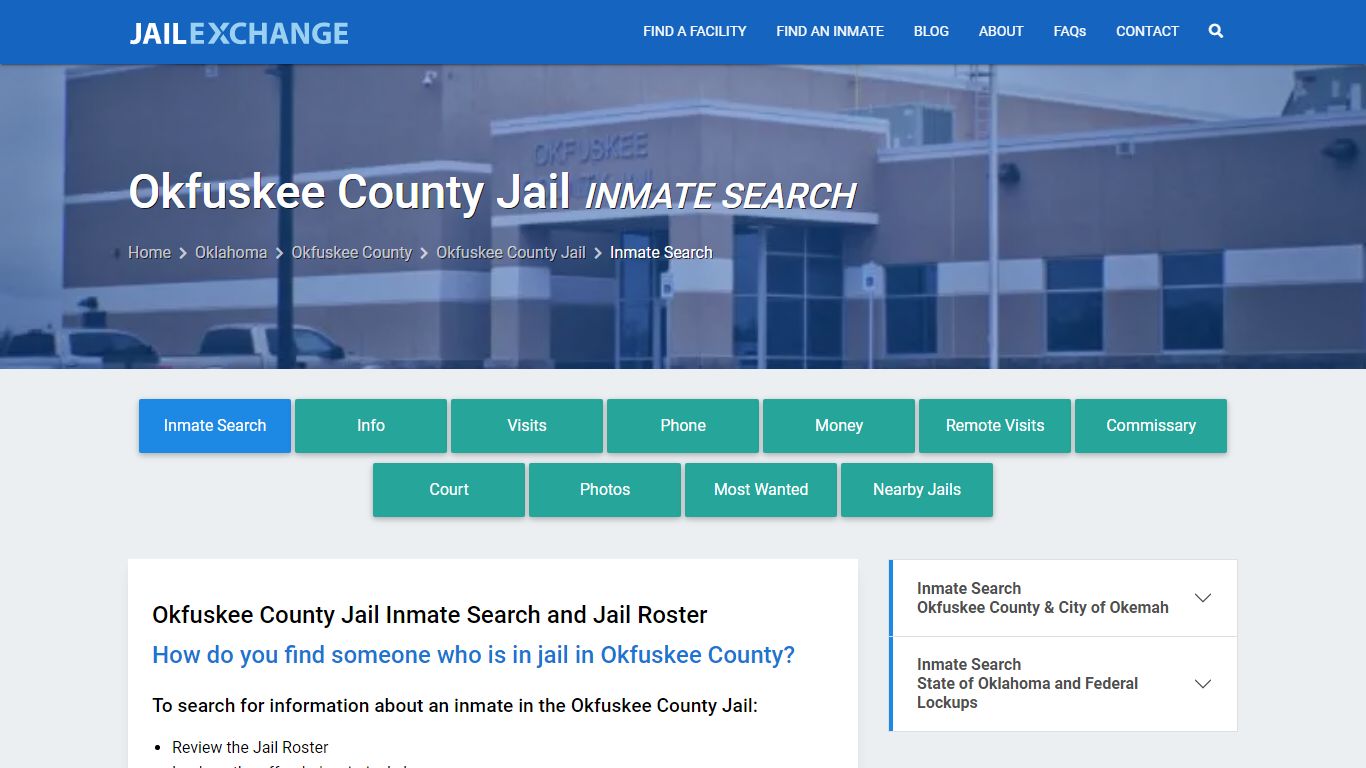 Inmate Search: Roster & Mugshots - Okfuskee County Jail, OK