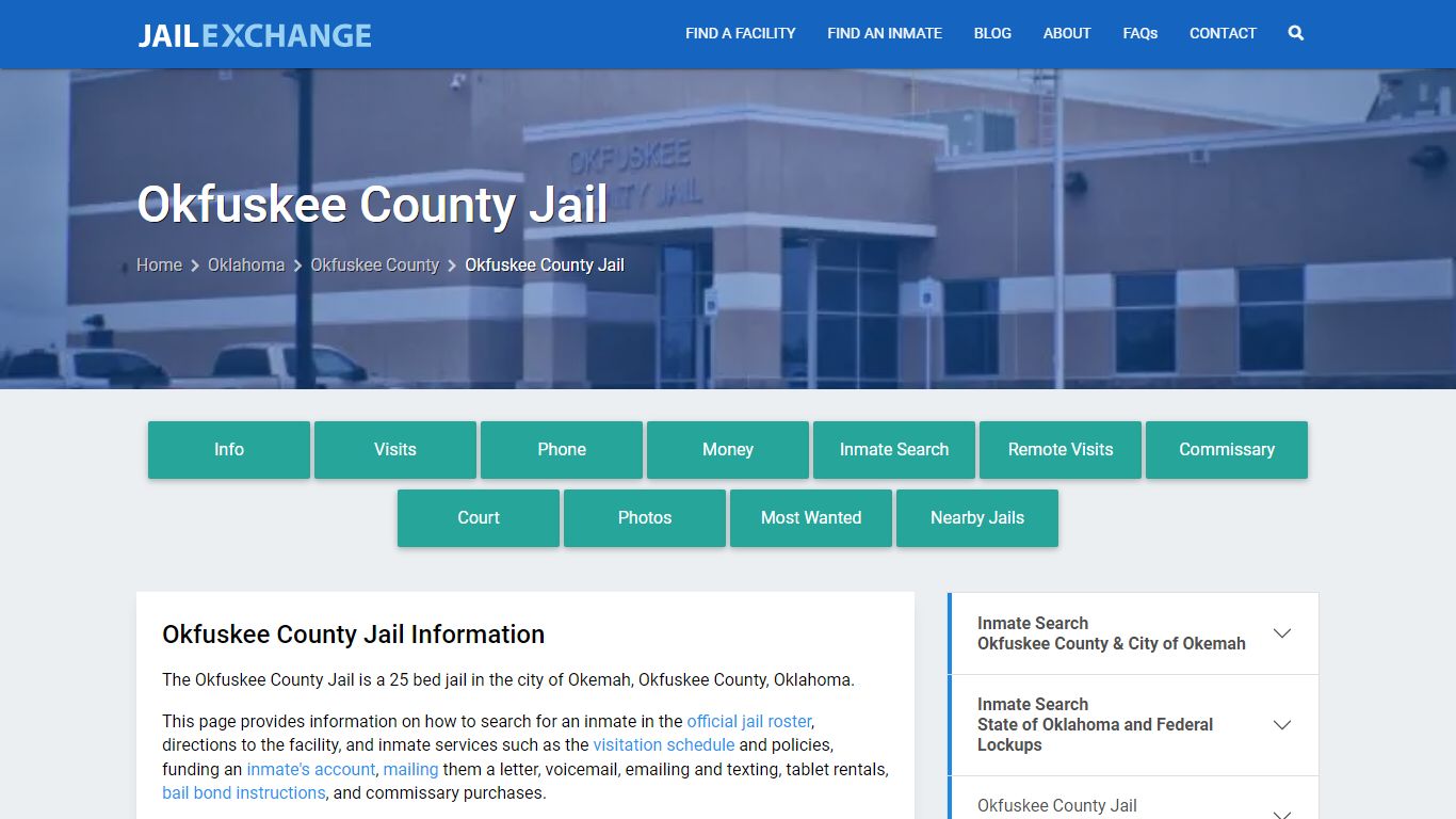 Okfuskee County Jail, OK Inmate Search, Information