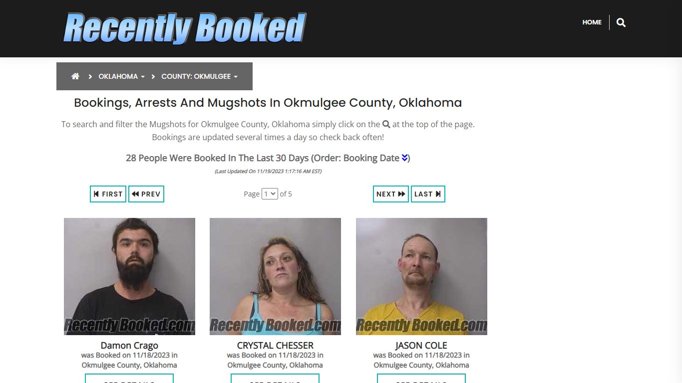 Recent bookings, Arrests, Mugshots in Okmulgee County, Oklahoma