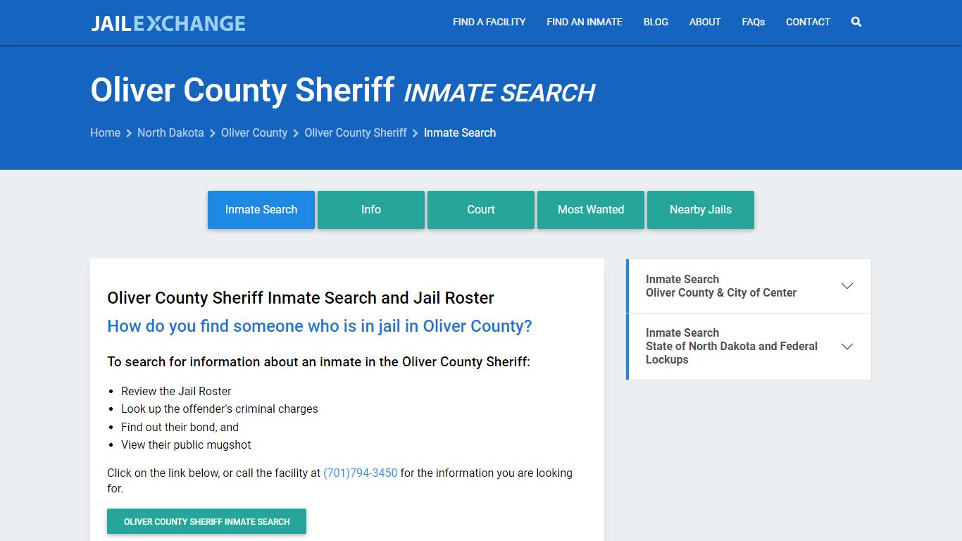 Oliver County Sheriff Inmate Search - Jail Exchange