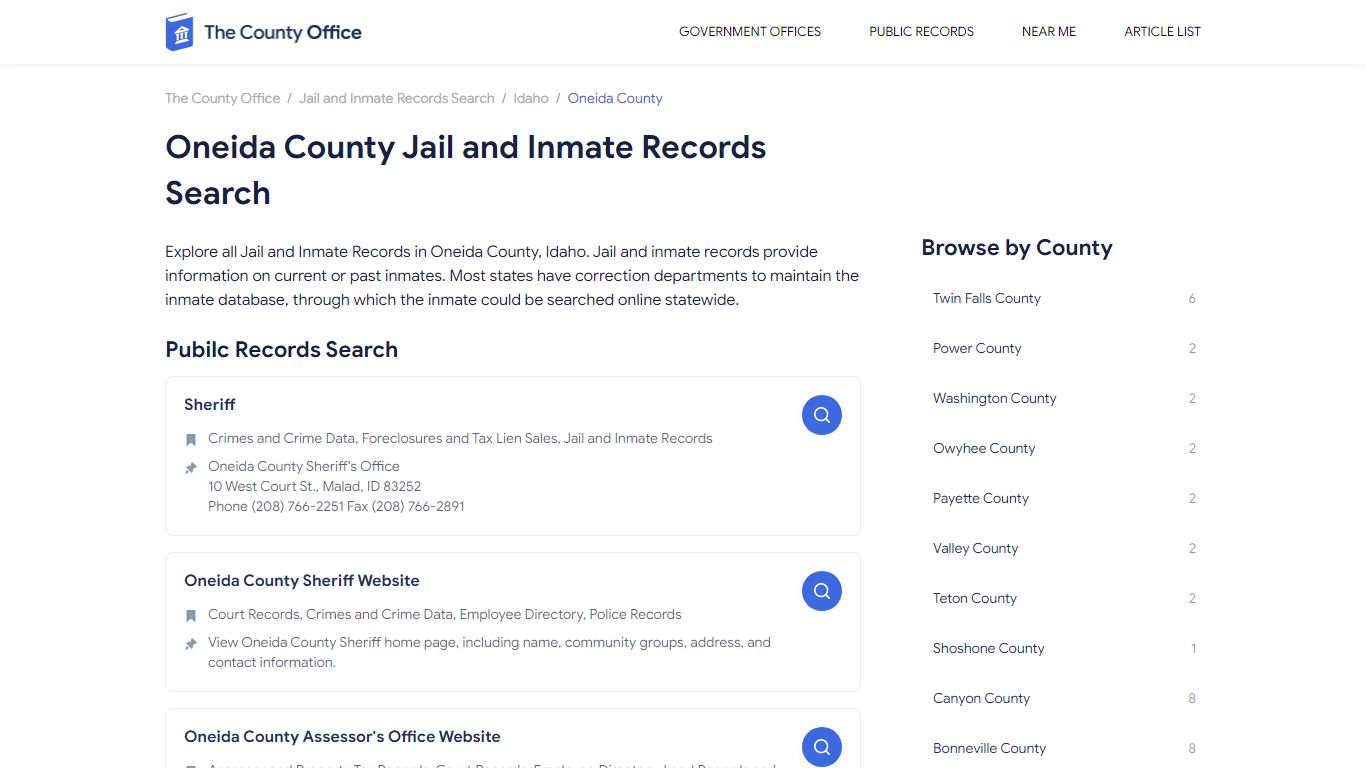 Oneida County Jail and Inmate Records Search - The County Office