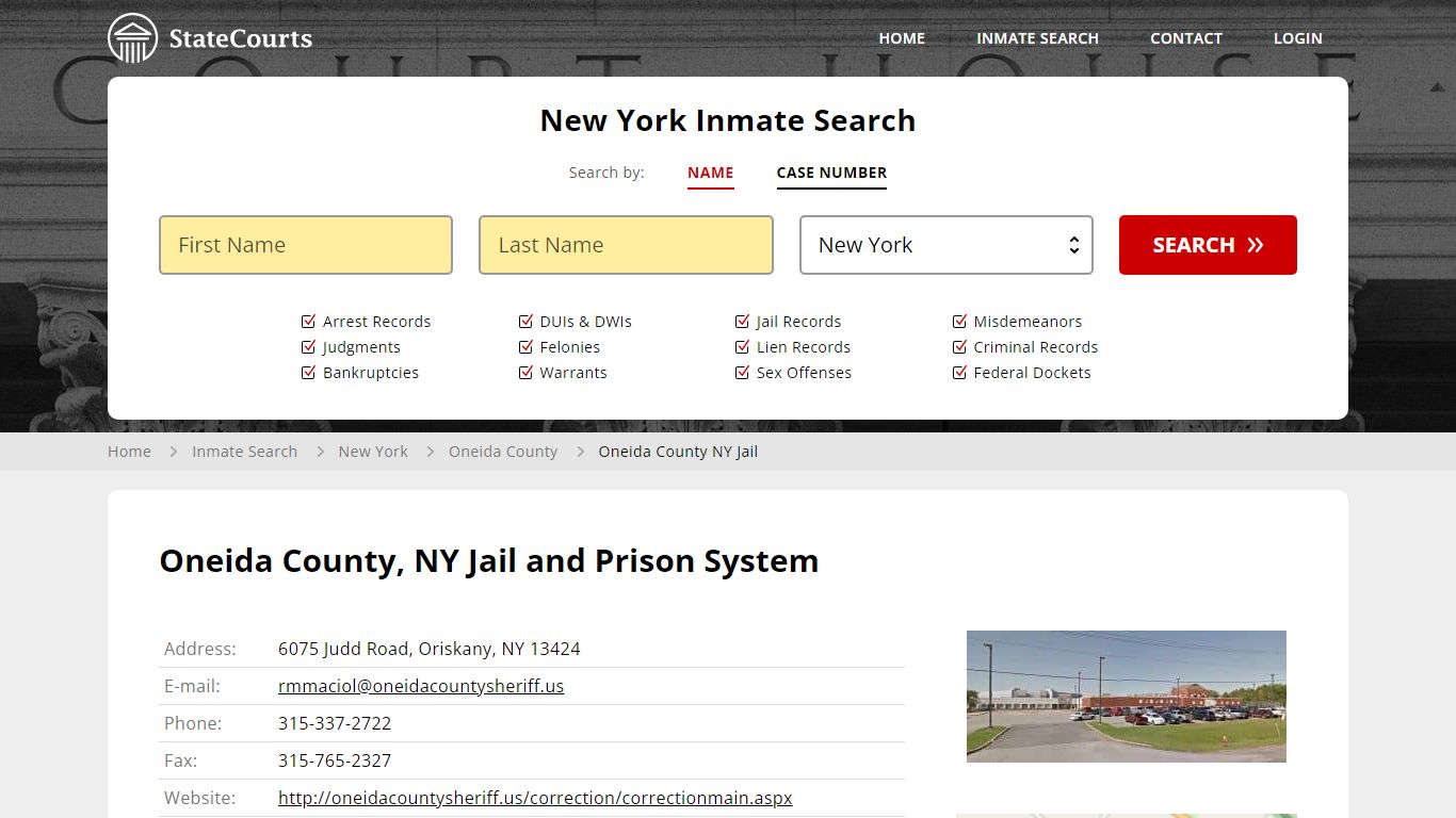 Oneida County NY Jail Inmate Records Search, New York - StateCourts