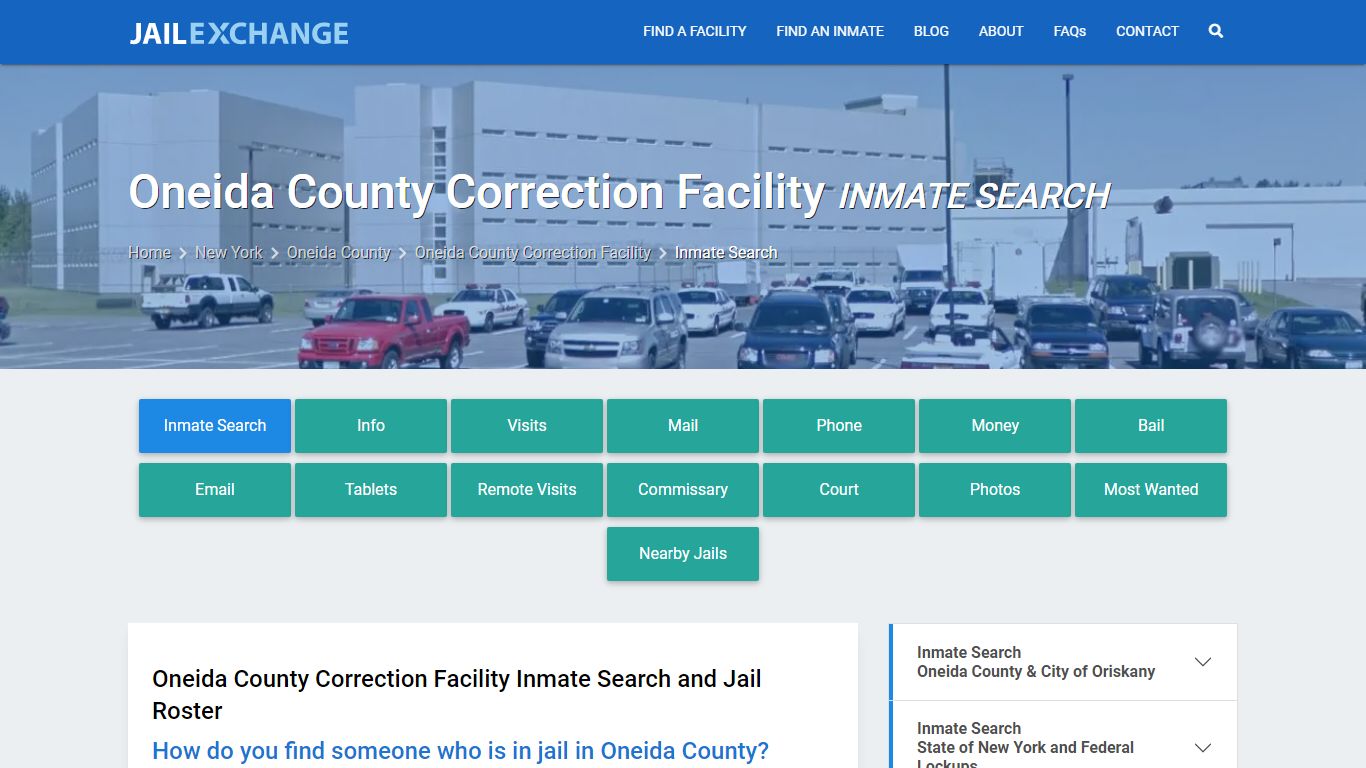 Oneida County Correction Facility Inmate Search - Jail Exchange