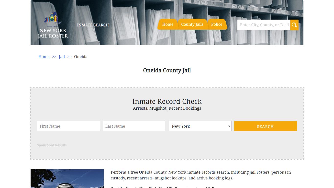 Oneida County Jail | Jail Roster Search
