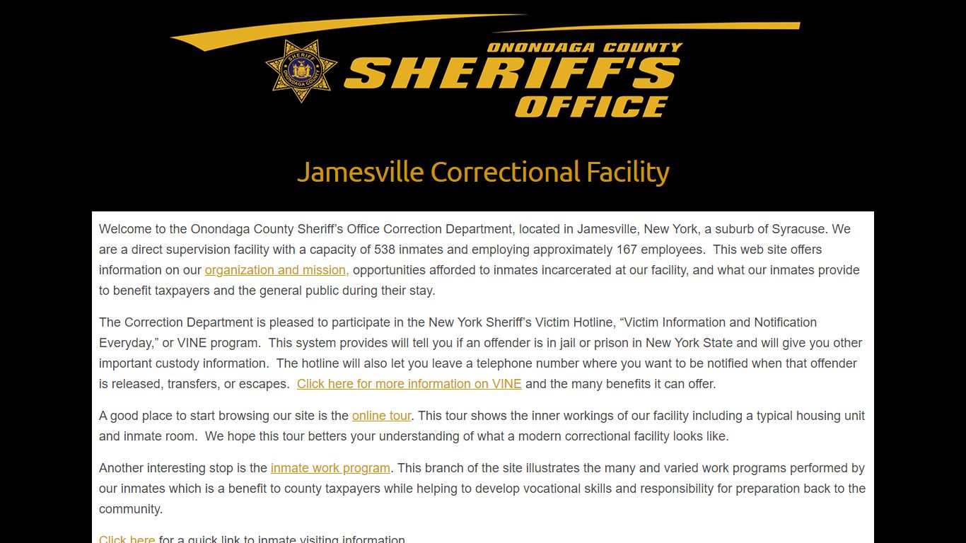 Jamesville Correctional Facility - Onondaga County Sheriff's Office