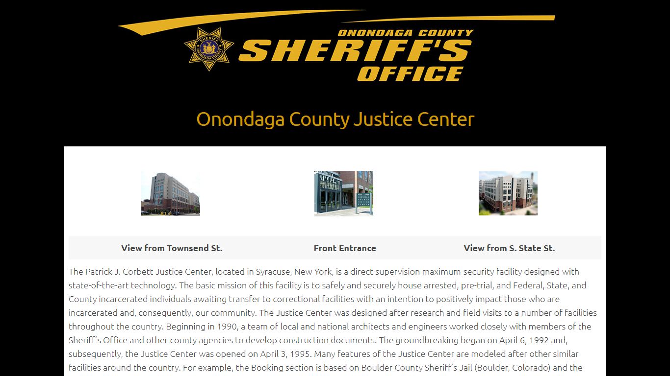 Onondaga County Justice Center - Onondaga County Sheriff's Office