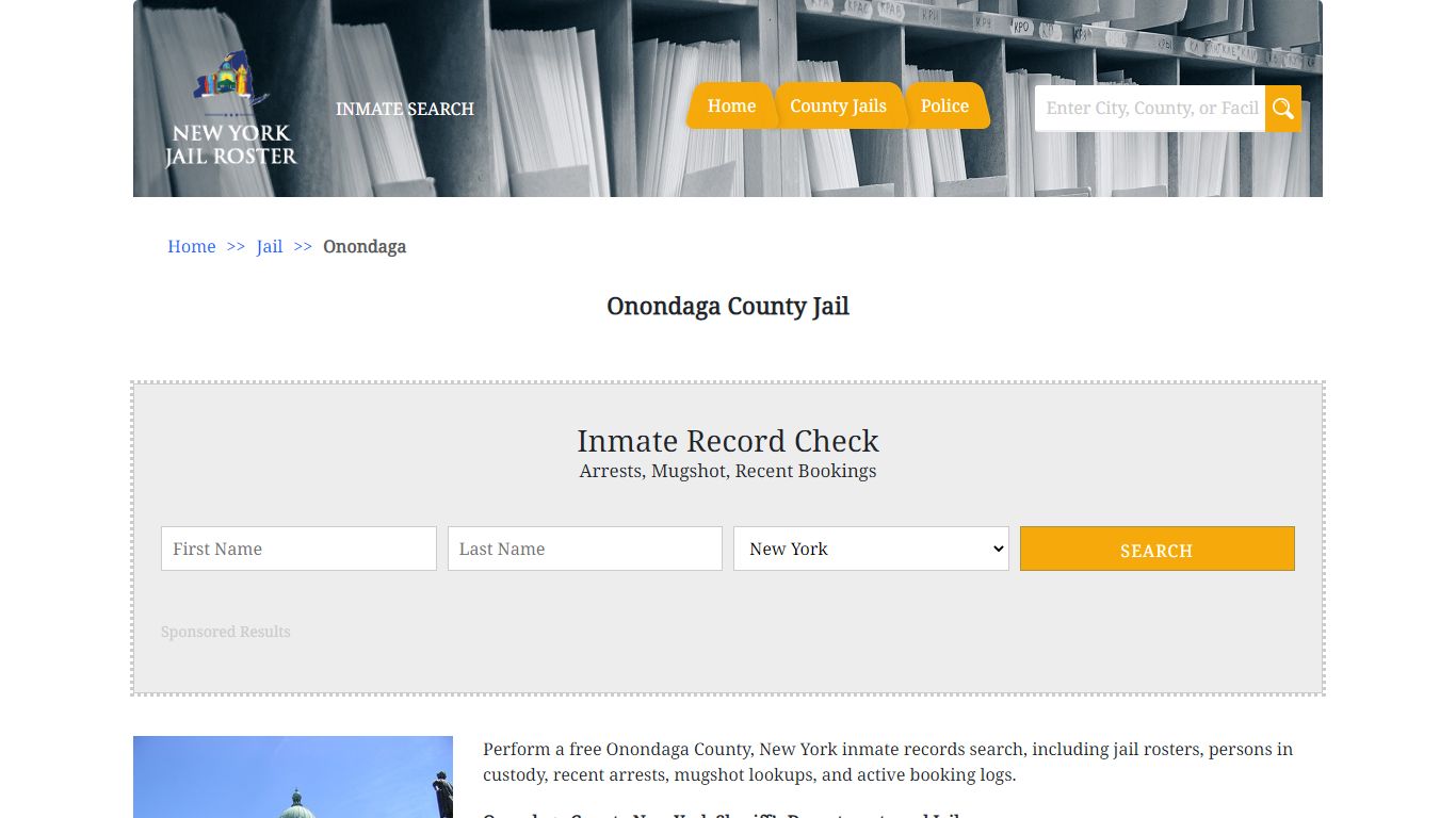 Onondaga County Jail | Jail Roster Search