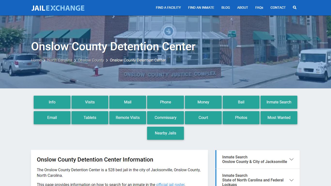 Onslow County Detention Center, NC Inmate Search, Information