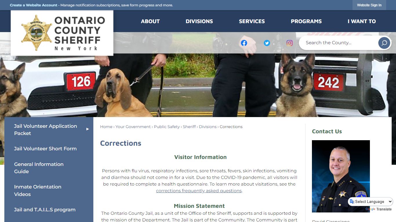 Corrections | Ontario County, NY - Official Website