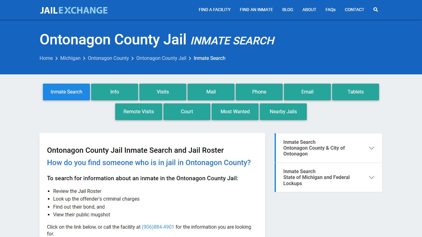 Inmate Search: Roster & Mugshots - Ontonagon County Jail, MI