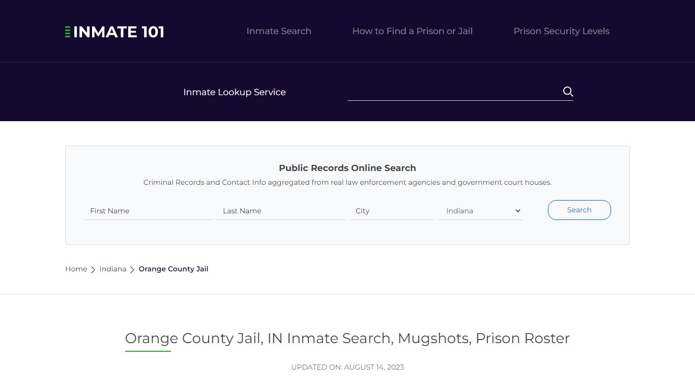 Orange County Jail, IN Inmate Search, Mugshots, Prison Roster