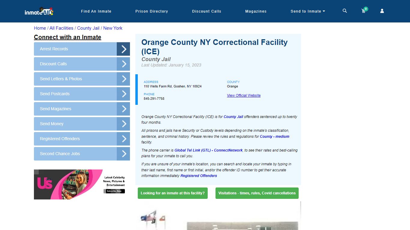 Orange County NY Correctional Facility (ICE) - Inmate Locator - Goshen, NY
