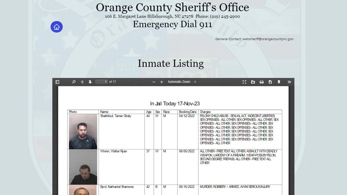 Inmate Listing | ocso
