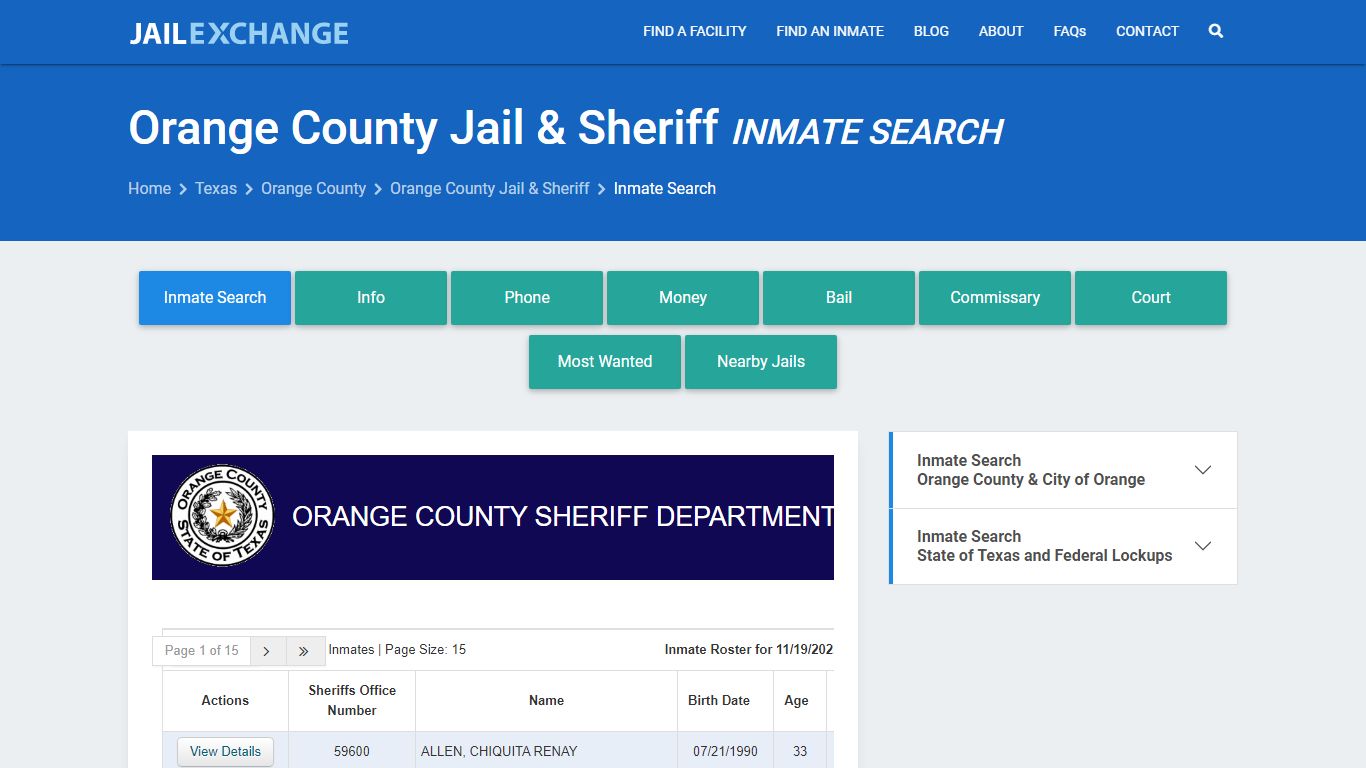Orange County Jail & Sheriff Inmate Search - Jail Exchange