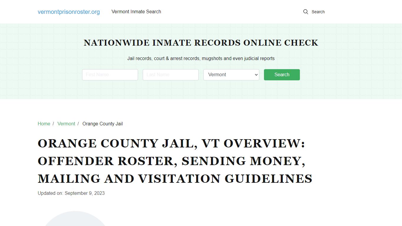 Orange County Jail, VT: Inmate Search, Visitation & Contact Info