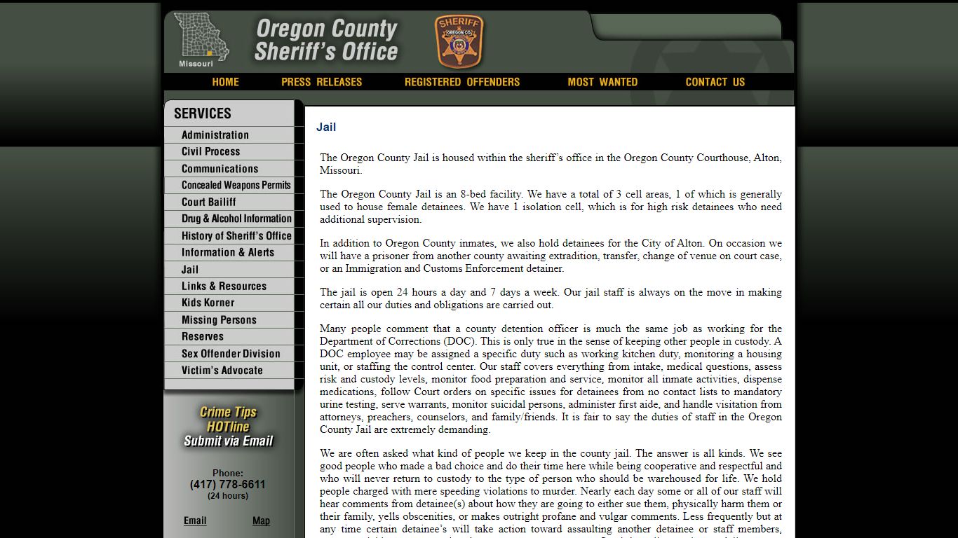 Jail - Oregon County Sheriff's Office