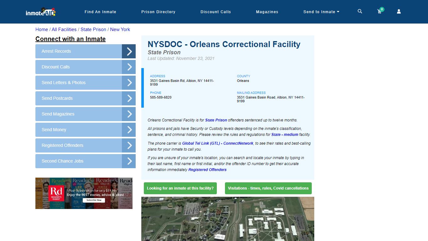 NYSDOC - Orleans Correctional Facility & Inmate Search - Albion, NY