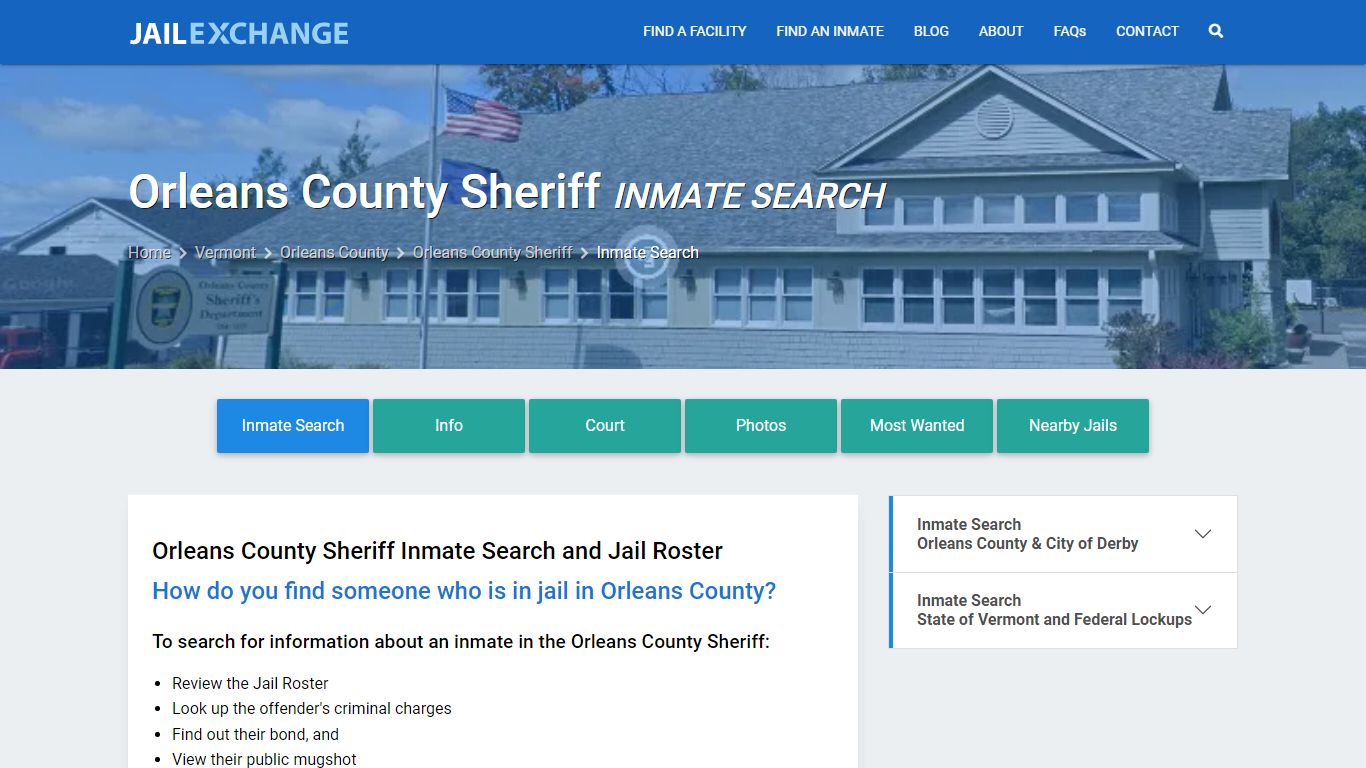 Orleans County Sheriff Inmate Search - Jail Exchange