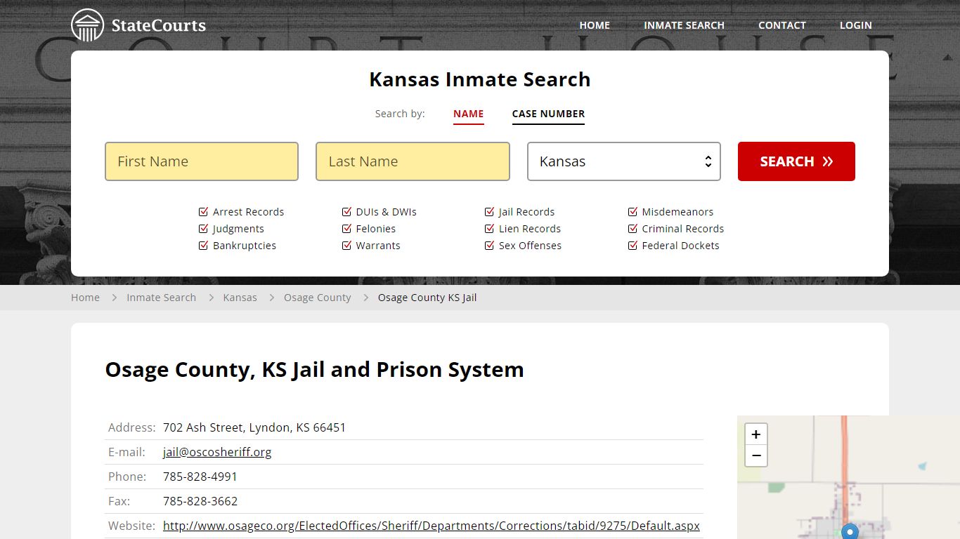 Osage County KS Jail Inmate Records Search, Kansas - StateCourts