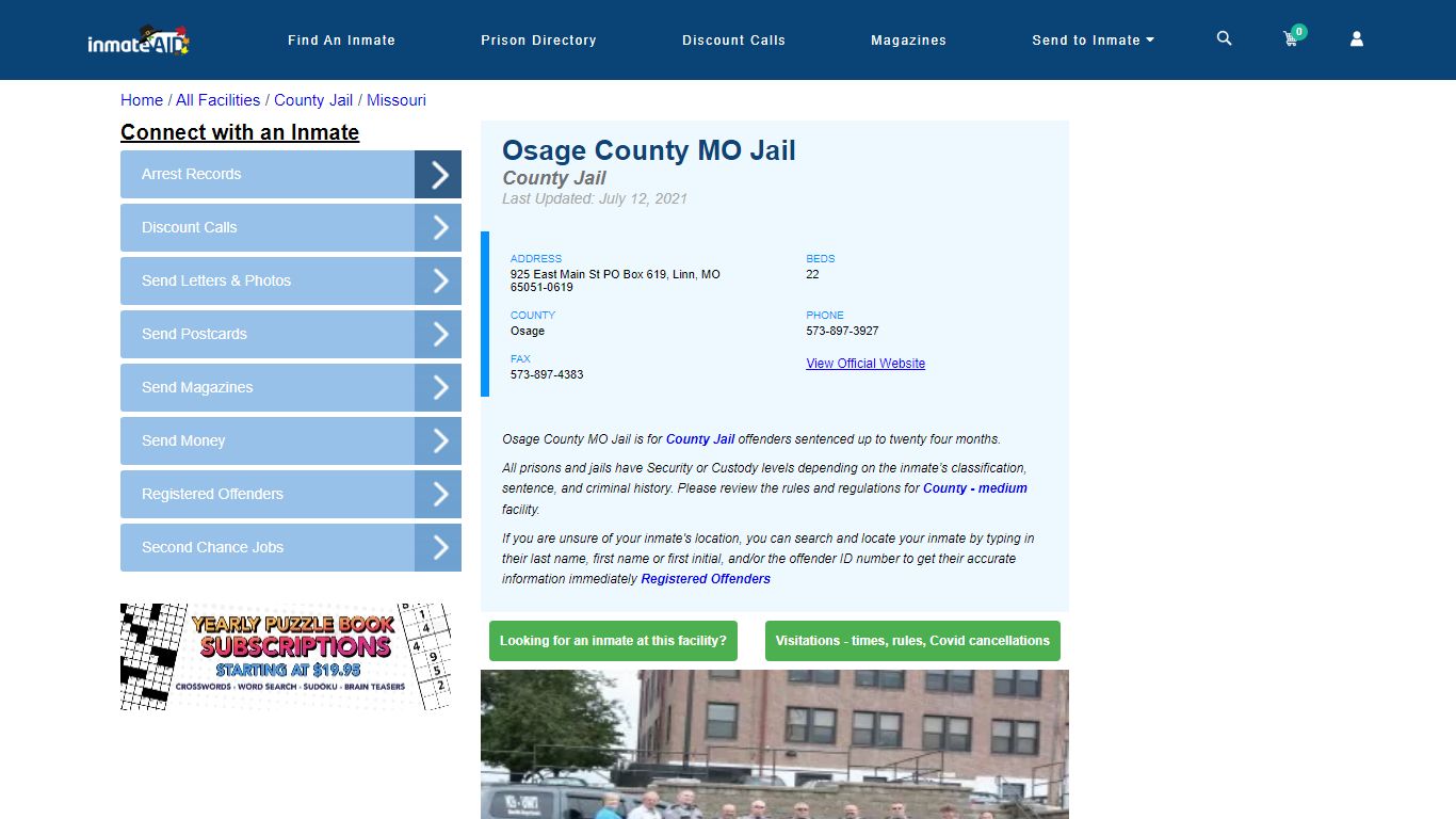 Osage County MO Jail - Inmate Locator - Linn, MO