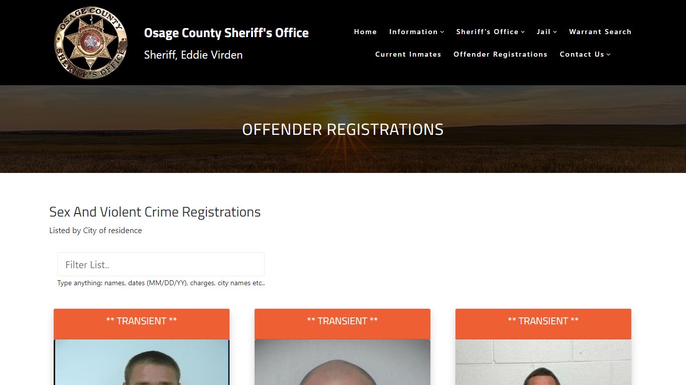 Offender Registrations – Osage County Sheriff's Office