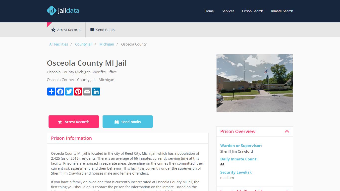 Osceola County MI Jail Inmate Search and Prisoner Info - Reed City, MI