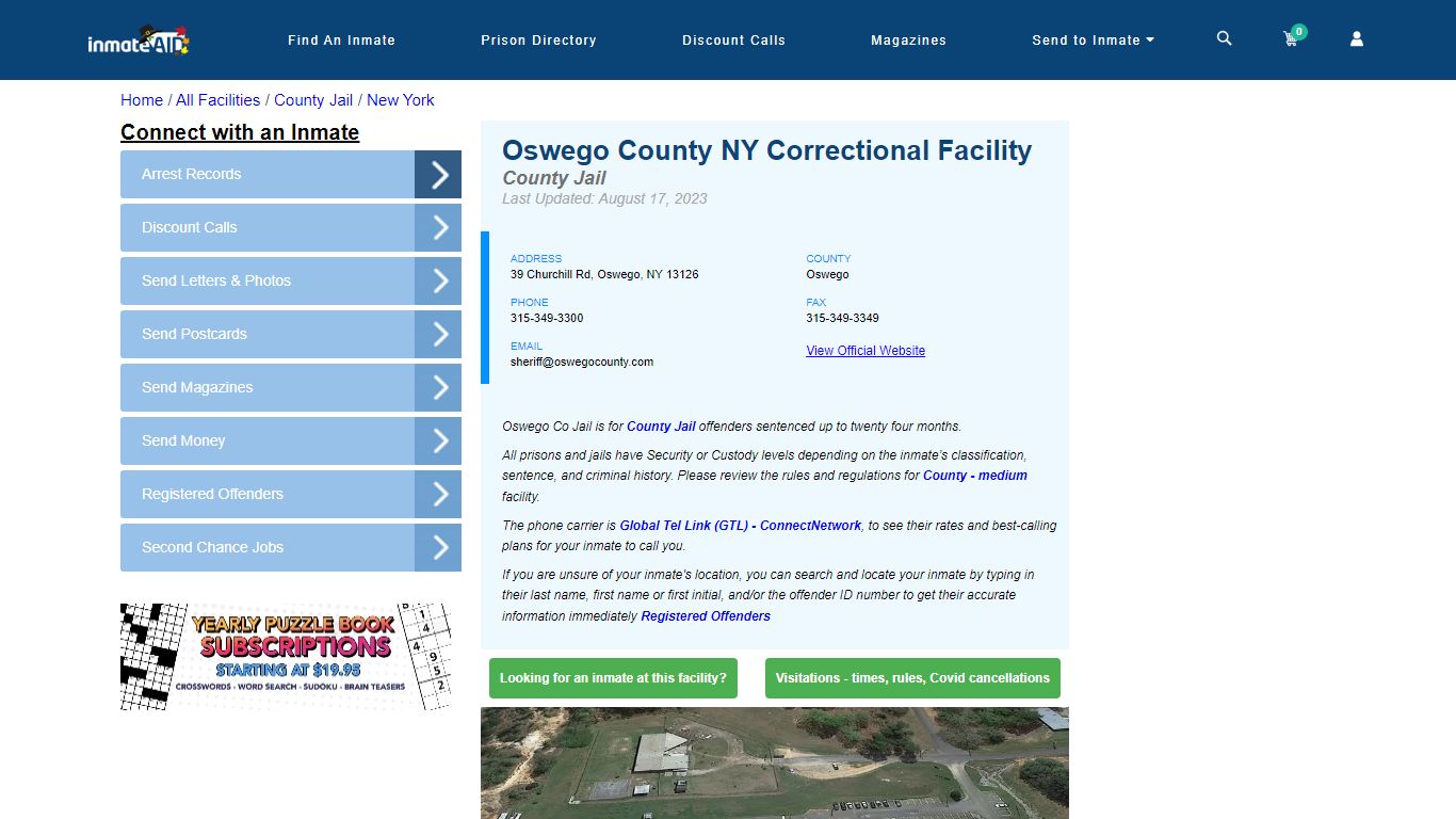 Oswego County NY Correctional Facility - Inmate Locator - Oswego, NY